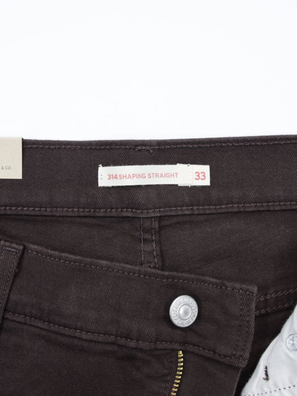 Levi's 314 Women's Shaping Straight Comfort Stretch Denim Jeans Brown Size 32X32 - Picture 10 of 12
